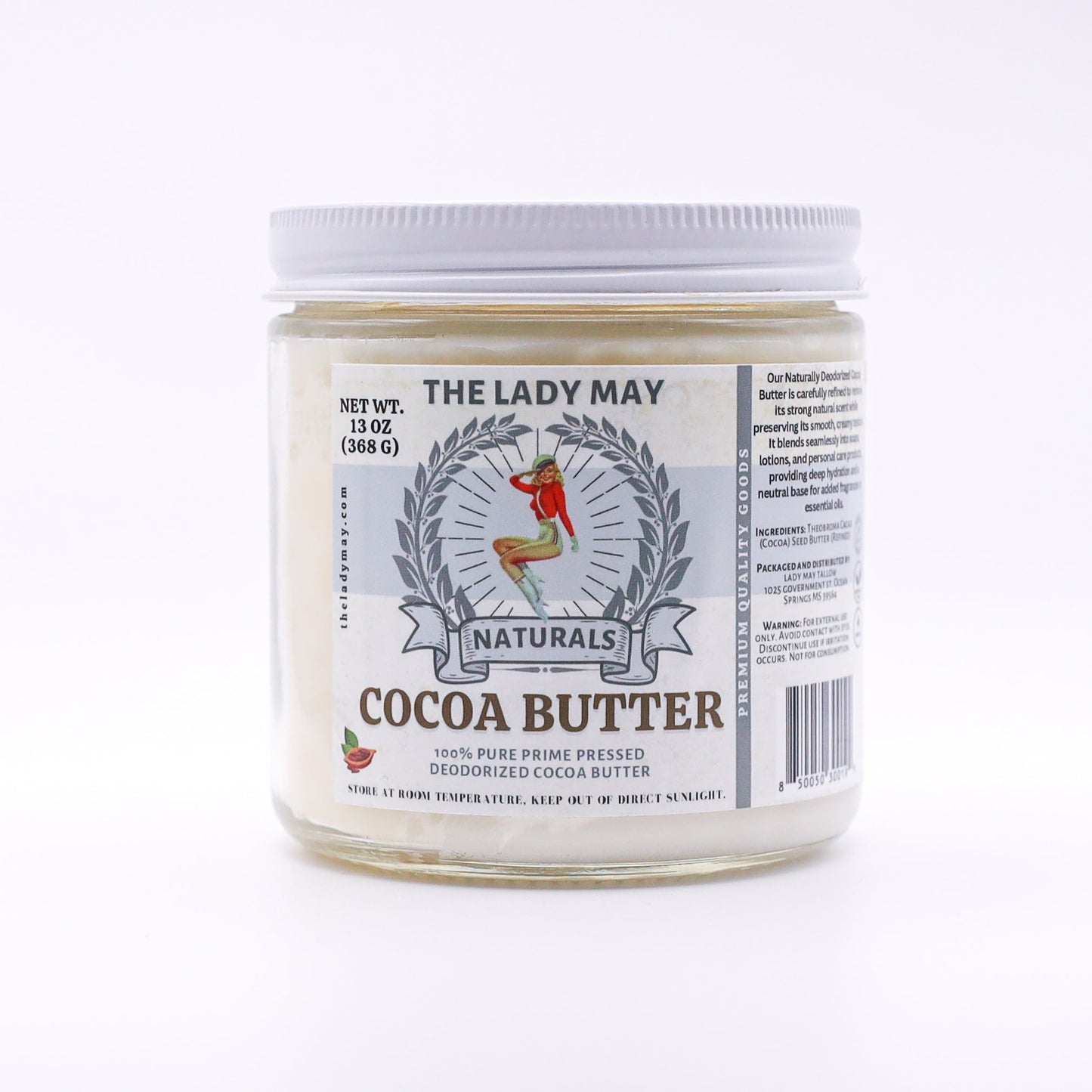 100% Pure Naturally Deodorized Cocoa Butter – Moisturizing & Skin-Nourishing The Lady May