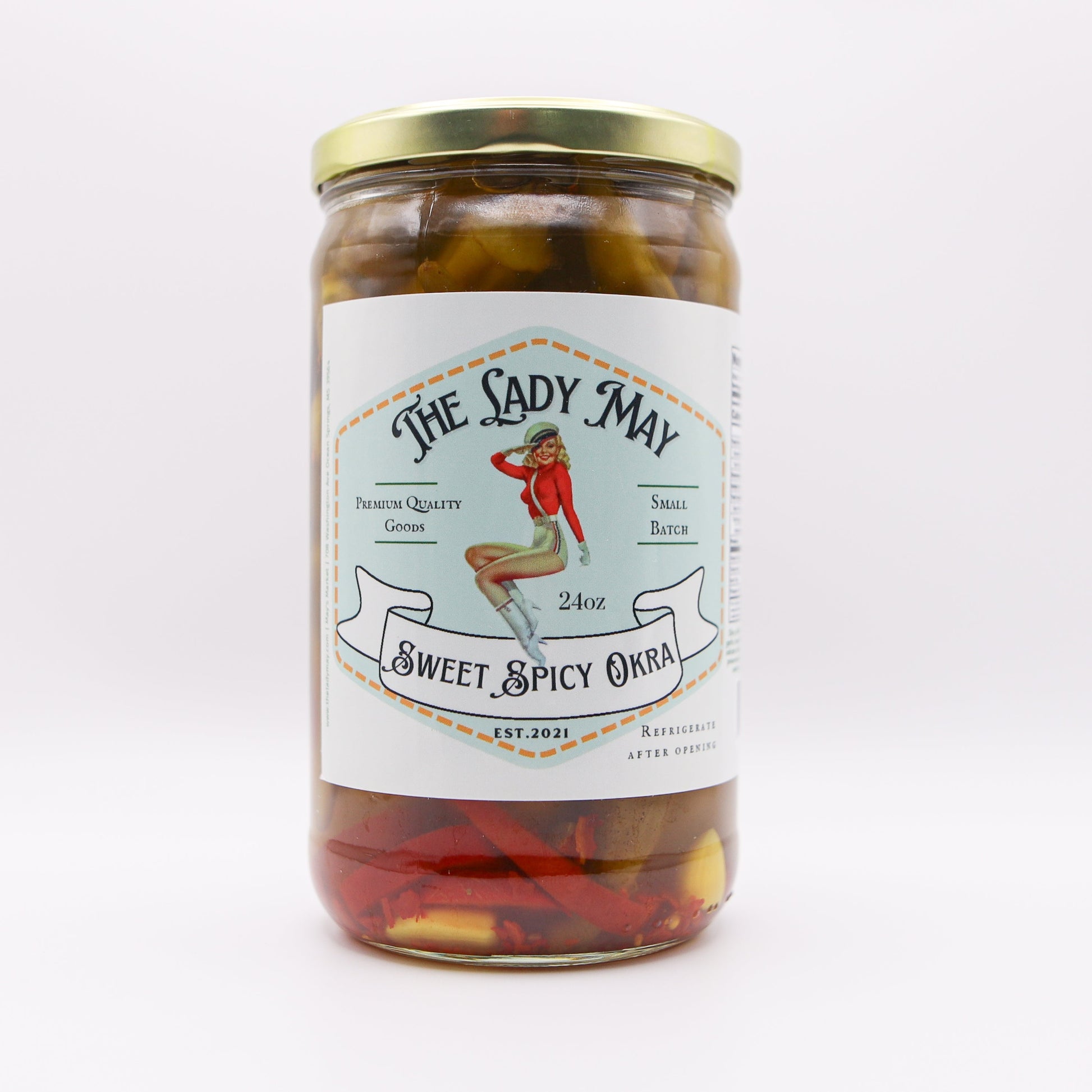 Sweet & Spicy Pickled Okra The Lady May