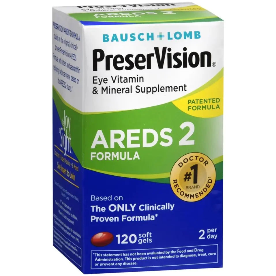 B&L PreserVision AREDS 2 Vitamin & Mineral Supplement Soft Gels 120 ct Pack of 6 -  Bausch + Lomb