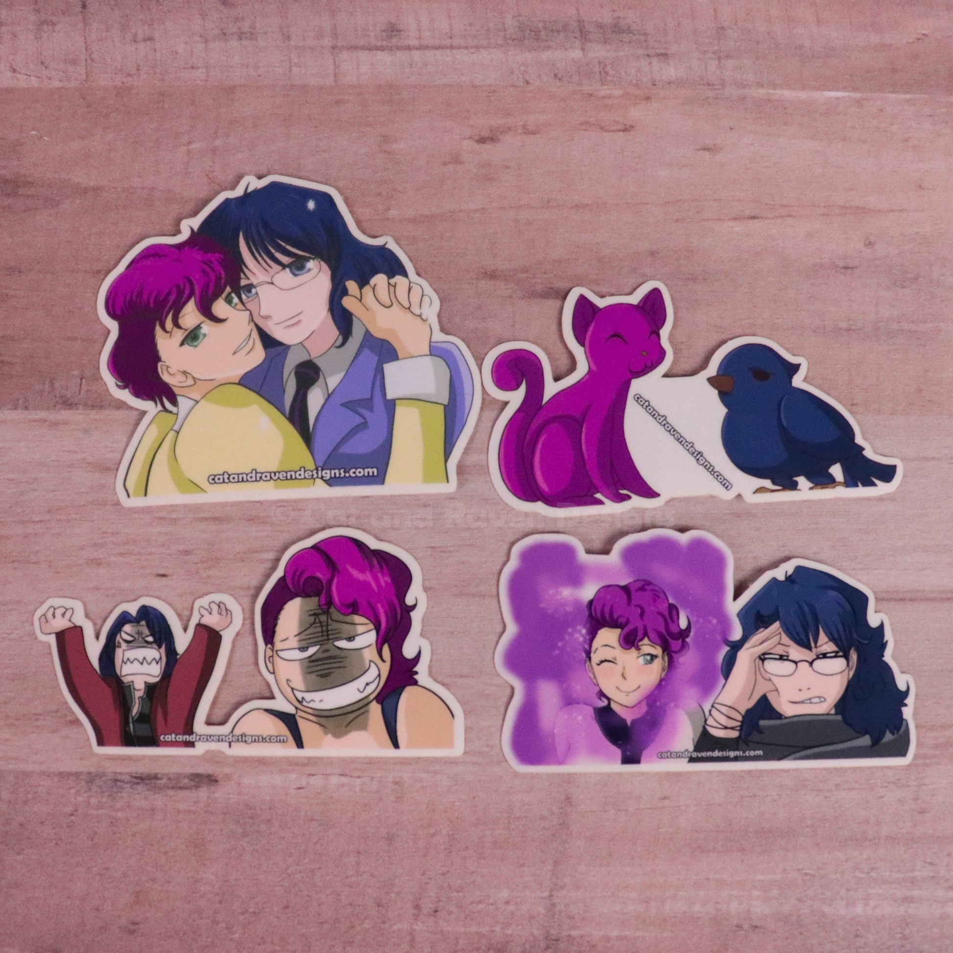 Anime Cat and Raven vinyl stickers Cat and Raven Designs Soap