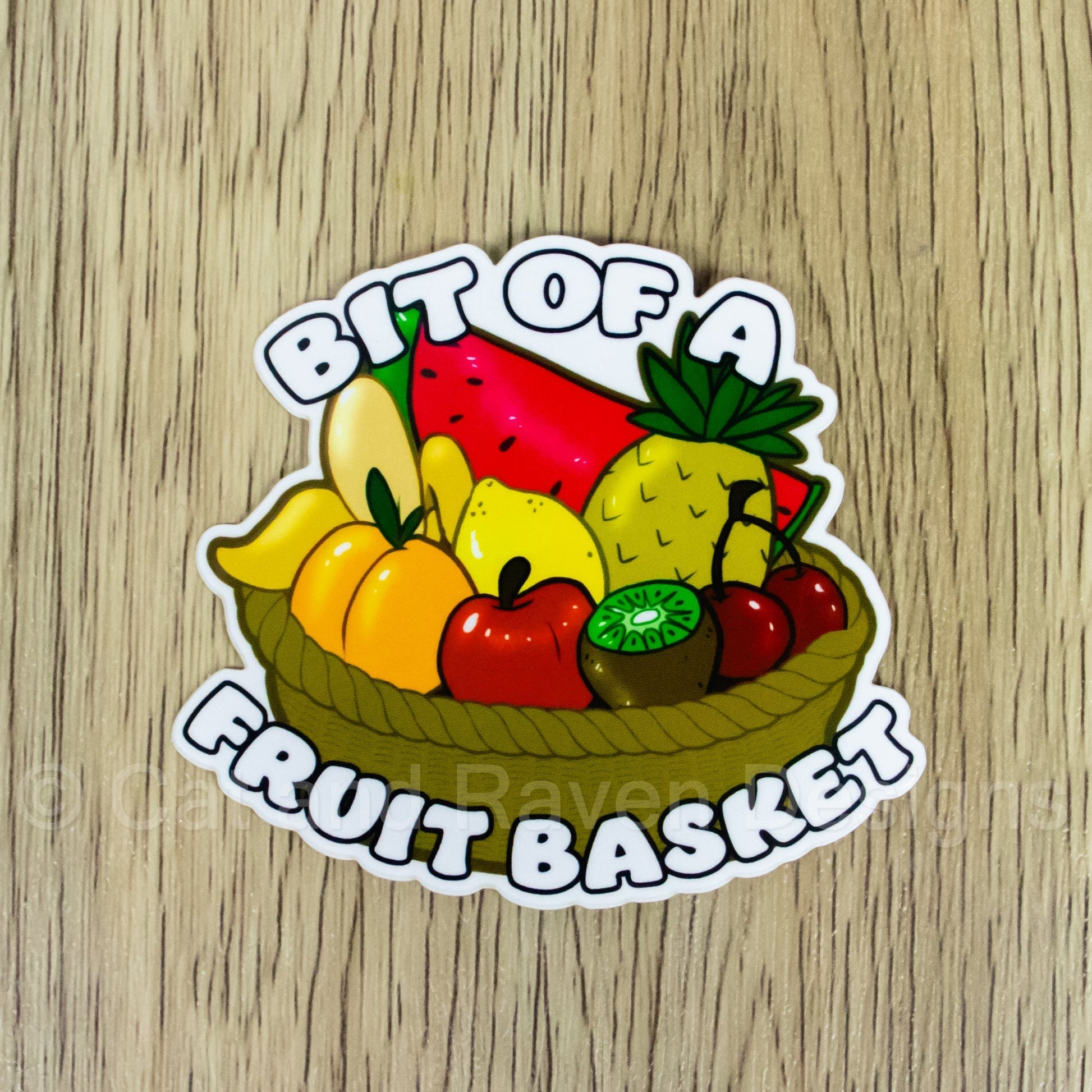 Bit of a Fruit Basket vinyl sticker Cat and Raven Designs Soap