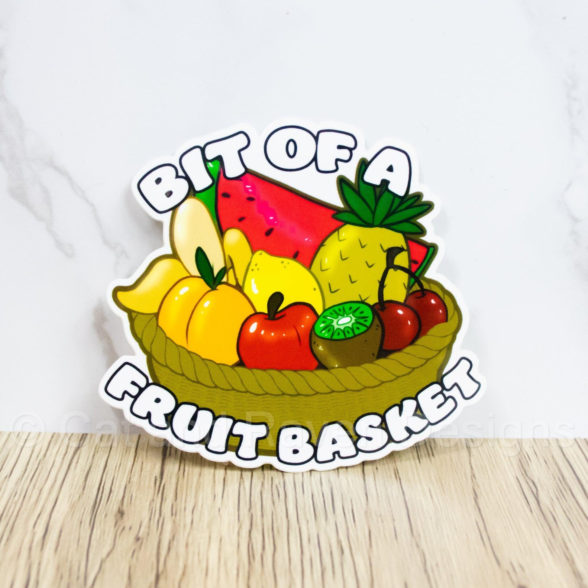 Bit of a Fruit Basket vinyl sticker Cat and Raven Designs Soap