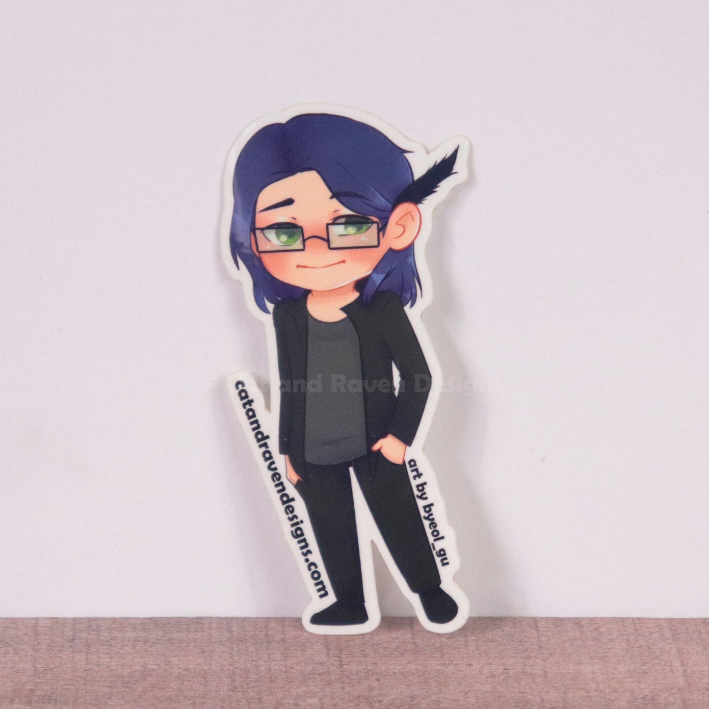 Chibi Cat or Raven vinyl sticker Cat and Raven Designs Soap