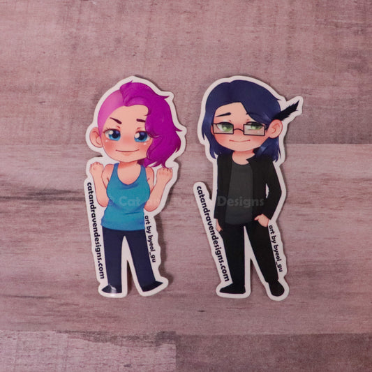 Chibi Cat or Raven vinyl sticker Cat and Raven Designs Soap