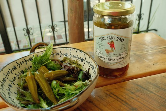 Sweet & Spicy Pickled Okra The Lady May