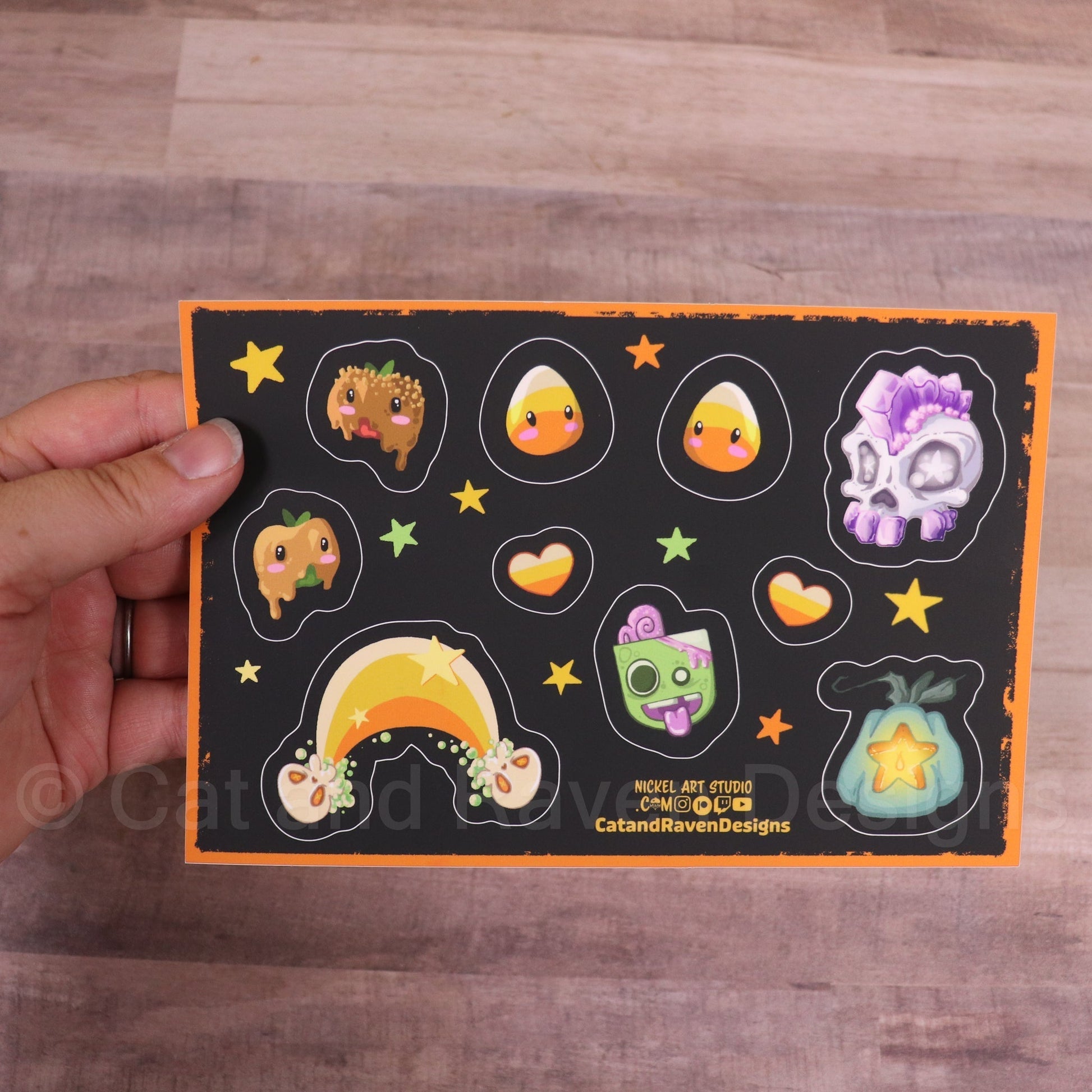 Halloween matte vinyl sticker sheet Cat and Raven Designs Soap