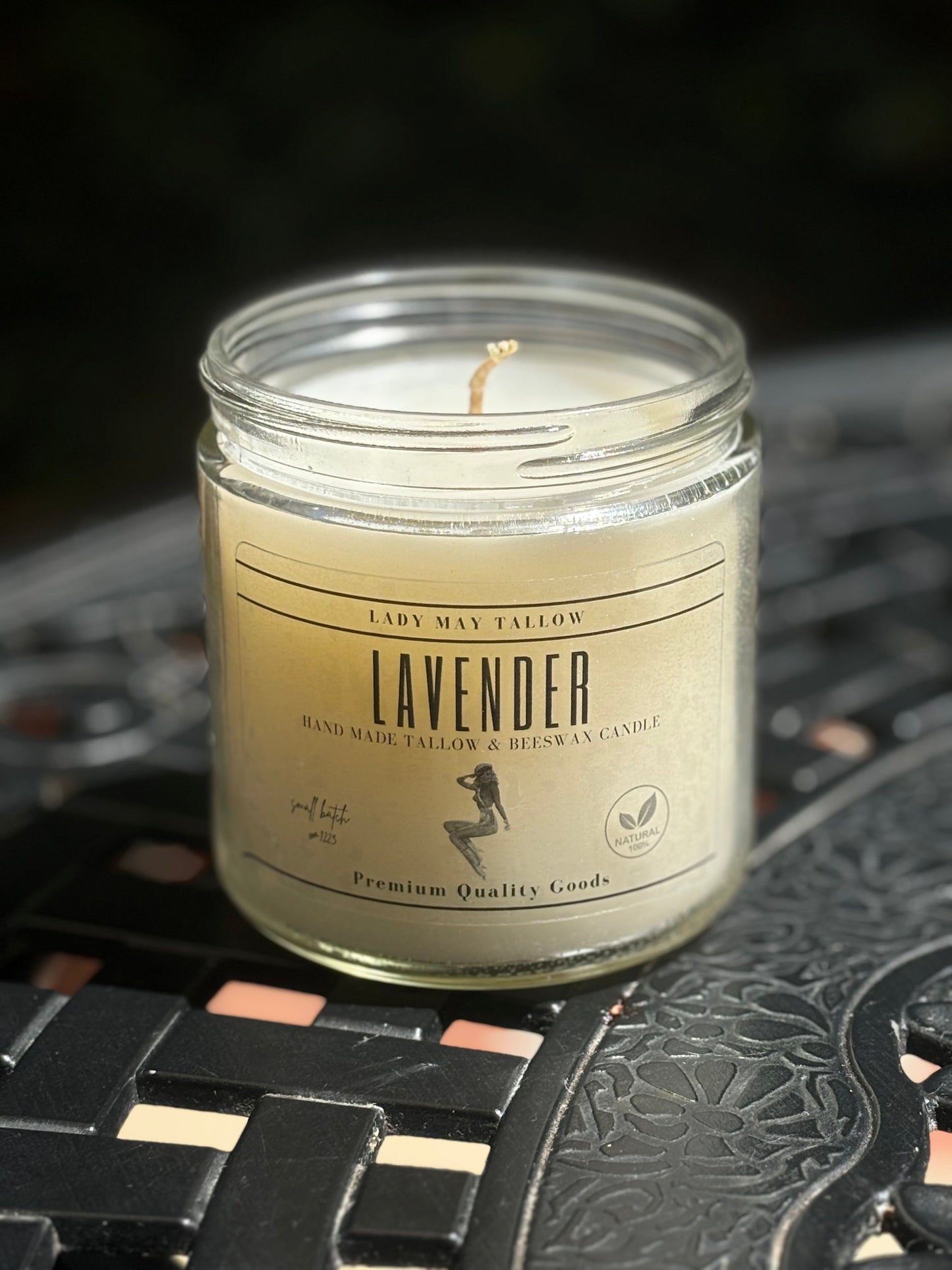 Lavender Tallow & Beeswax Candle | All Natural, Non-Toxic, Clean Burning The Lady May