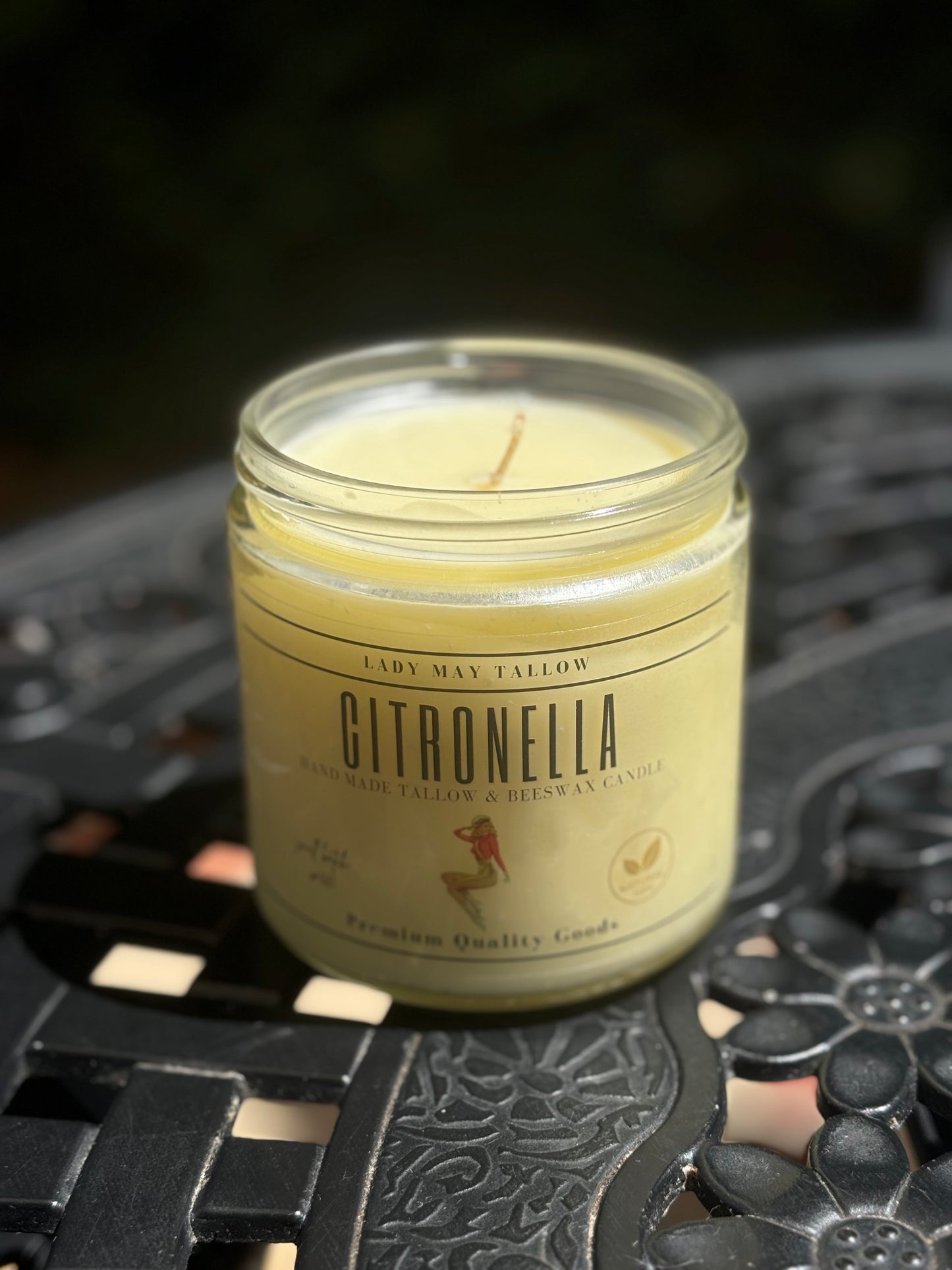Citronella Tallow & Beeswax Candle | All Natural, Non-Toxic, Clean Burning The Lady May