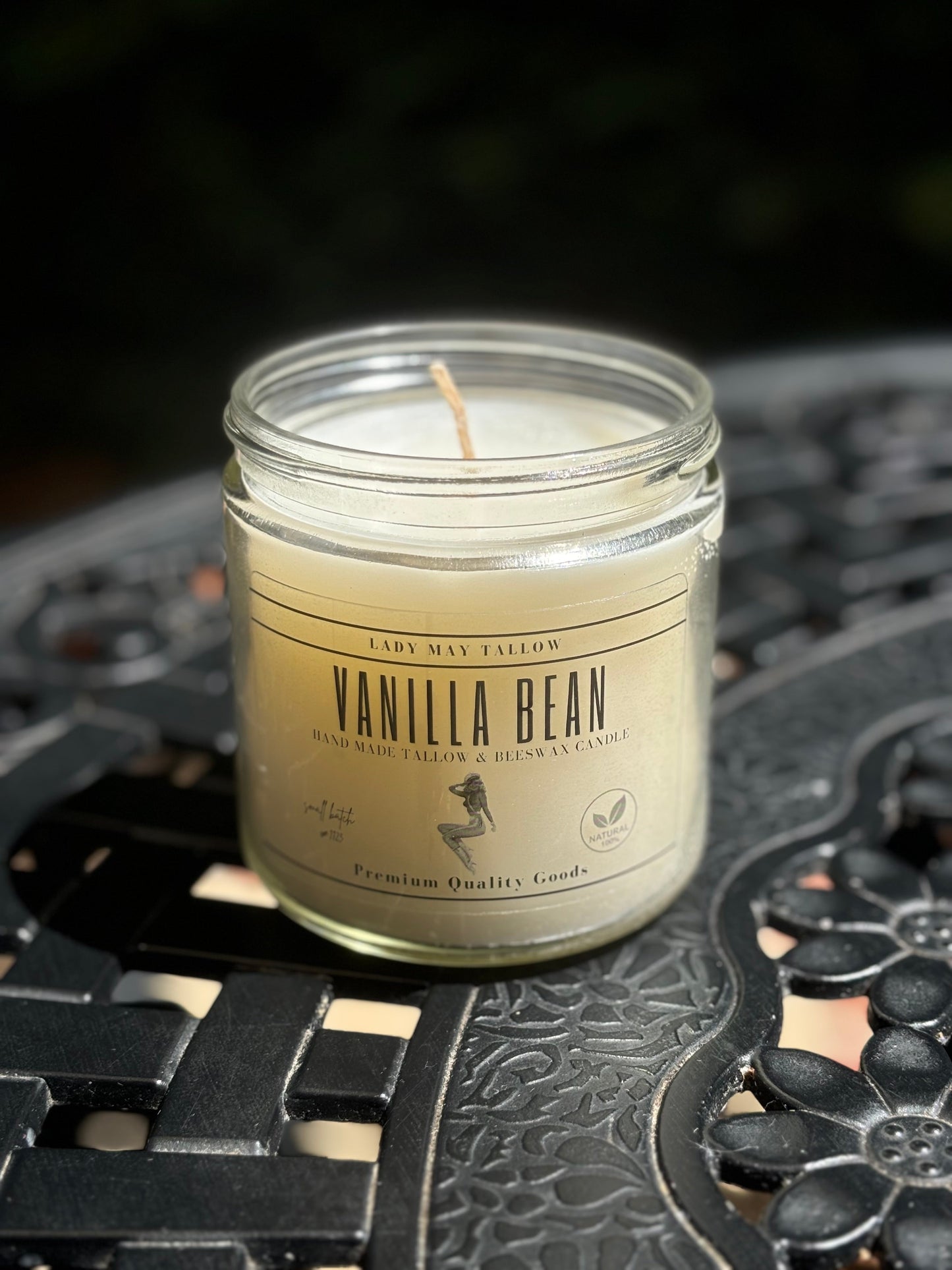 Vanilla Bean Tallow & Beeswax Candle | All Natural, Non-Toxic, Clean Burning The Lady May