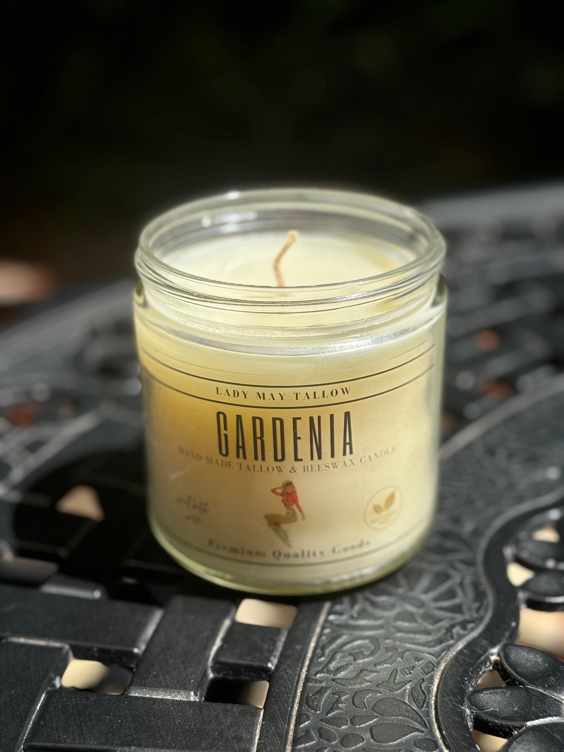 Gardenia Tallow & Beeswax Candle | All Natural, Non-Toxic, Clean Burning The Lady May