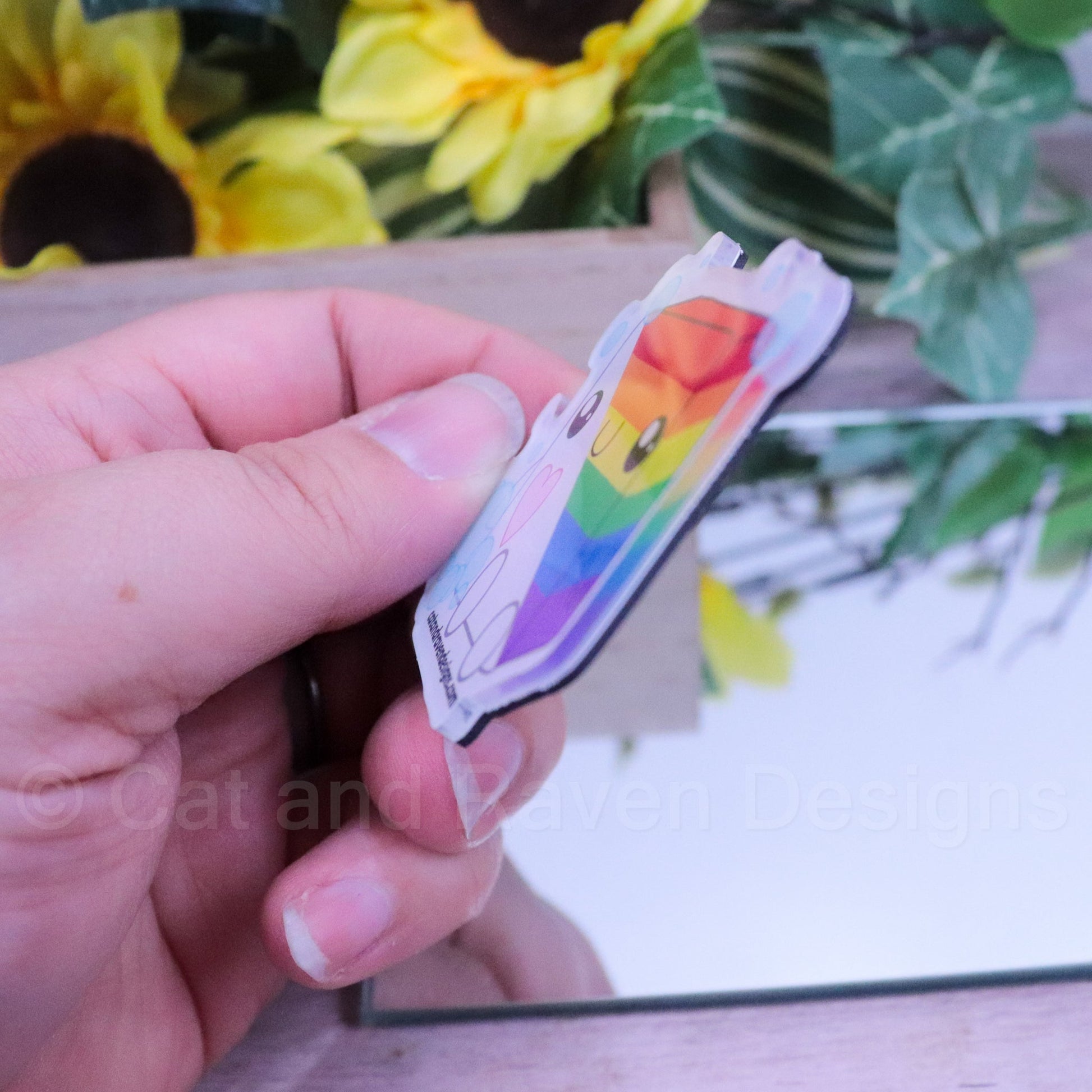 Soapy Buddy LGBTQ+ Pride Flag magnet Cat and Raven Designs Soap