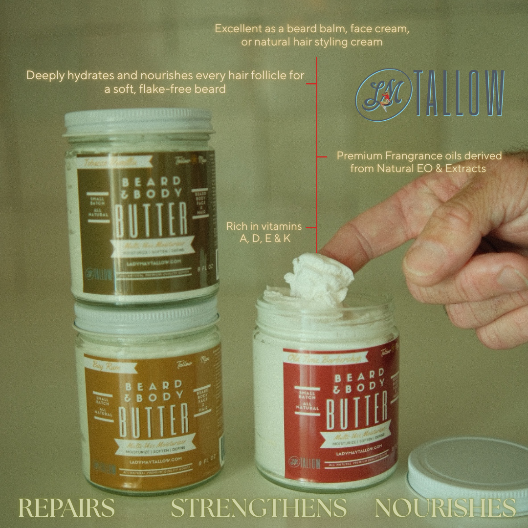 Old Time Barbershop | Tallow Beard + Body Butter for Men The Lady May