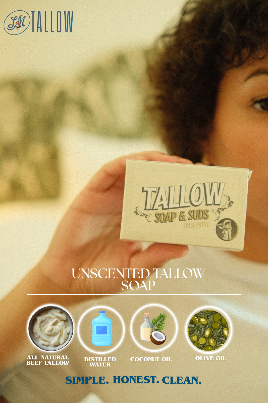 All-Natural Tallow Soap – Lavender Mint & Unscented The Lady May