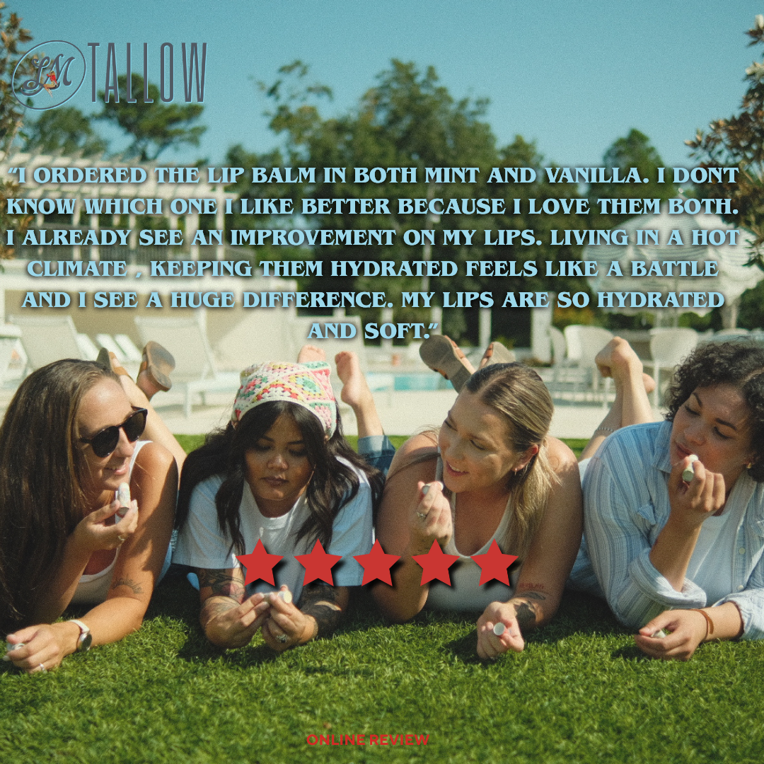 Tallow Lip Balm Multipack - Citrus, Vanilla, Mint, Pina Colada The Lady May