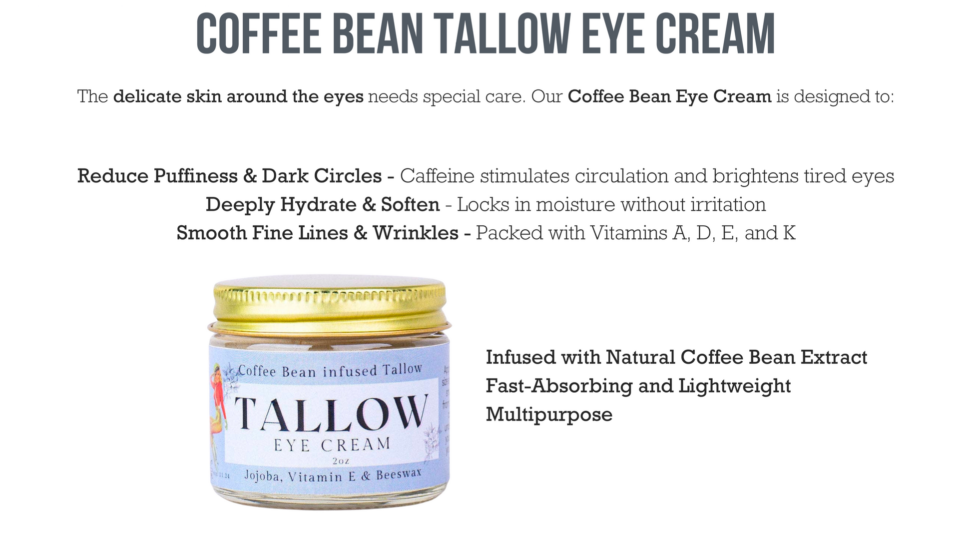 Coffee Infused Tallow Eye Cream The Lady May