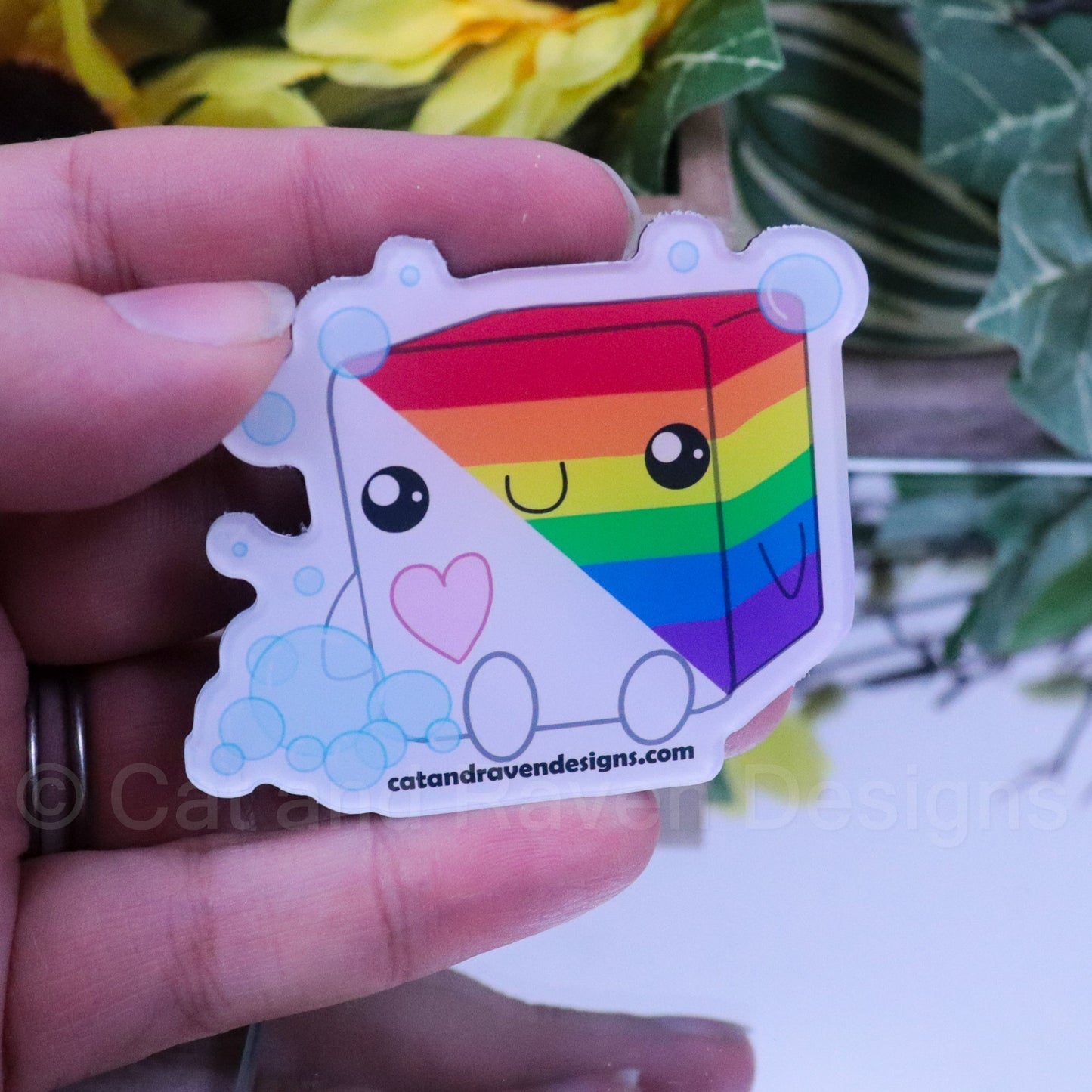 Soapy Buddy LGBTQ+ Pride Flag magnet Cat and Raven Designs Soap