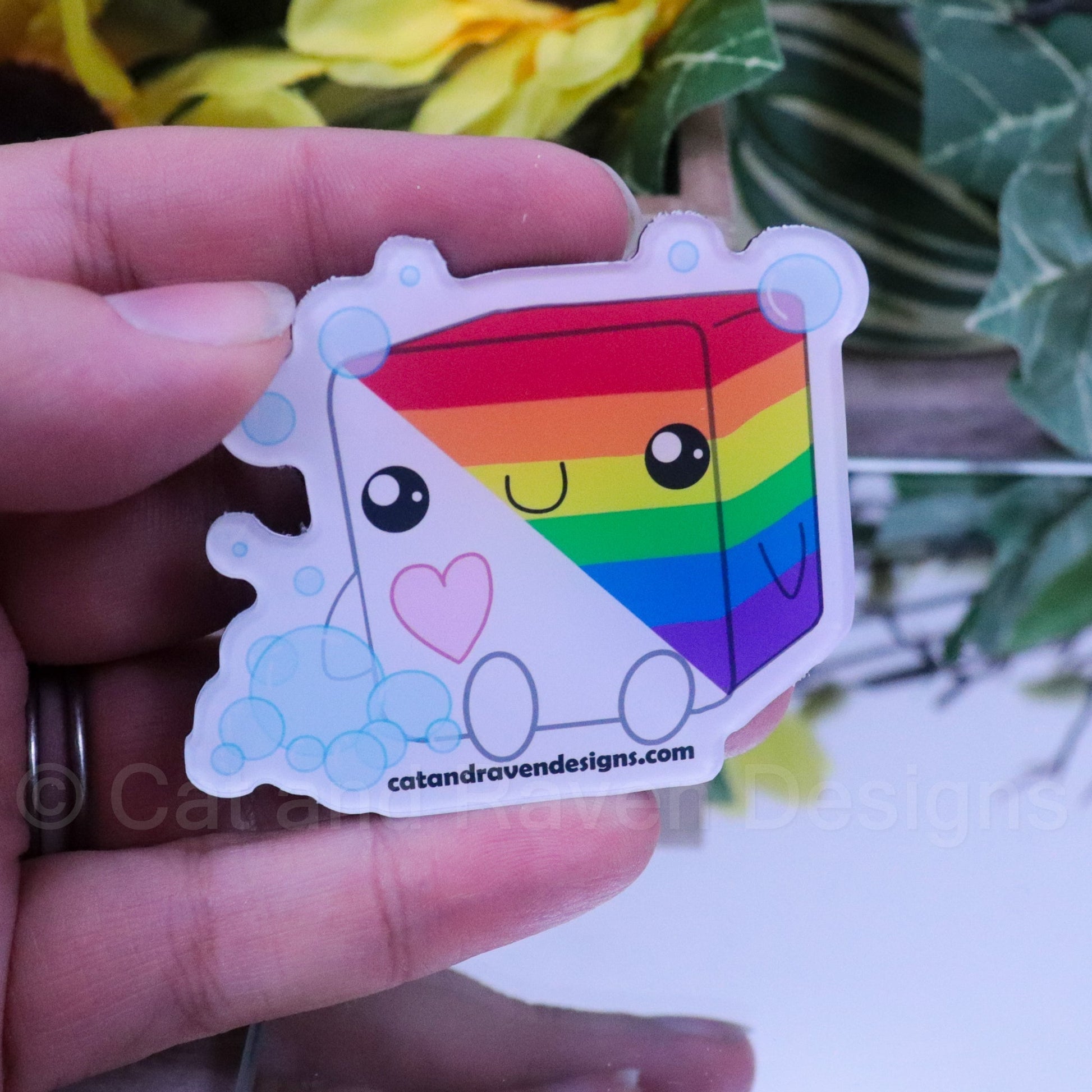 Soapy Buddy LGBTQ+ Pride Flag magnet Cat and Raven Designs Soap