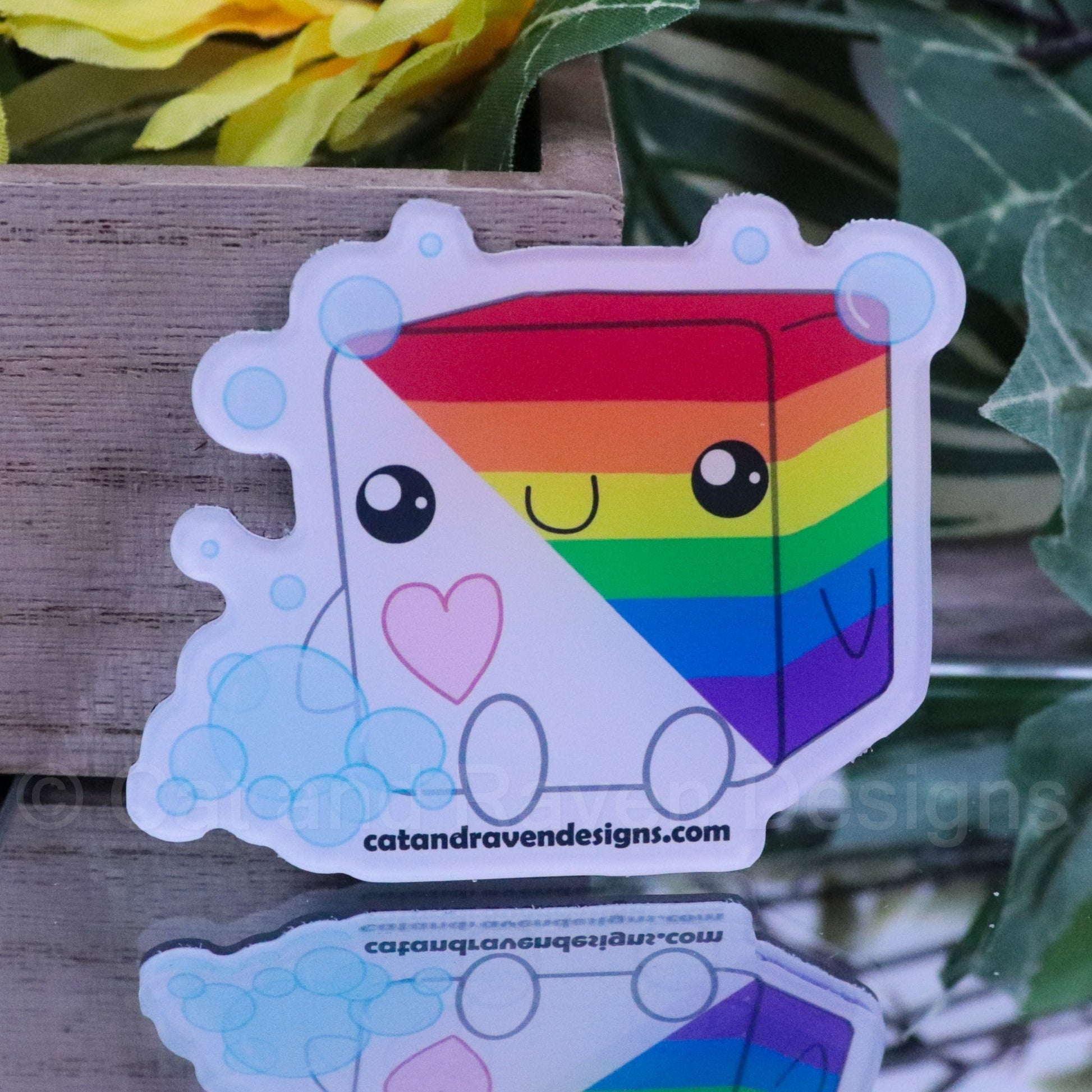 Soapy Buddy LGBTQ+ Pride Flag magnet Cat and Raven Designs Soap