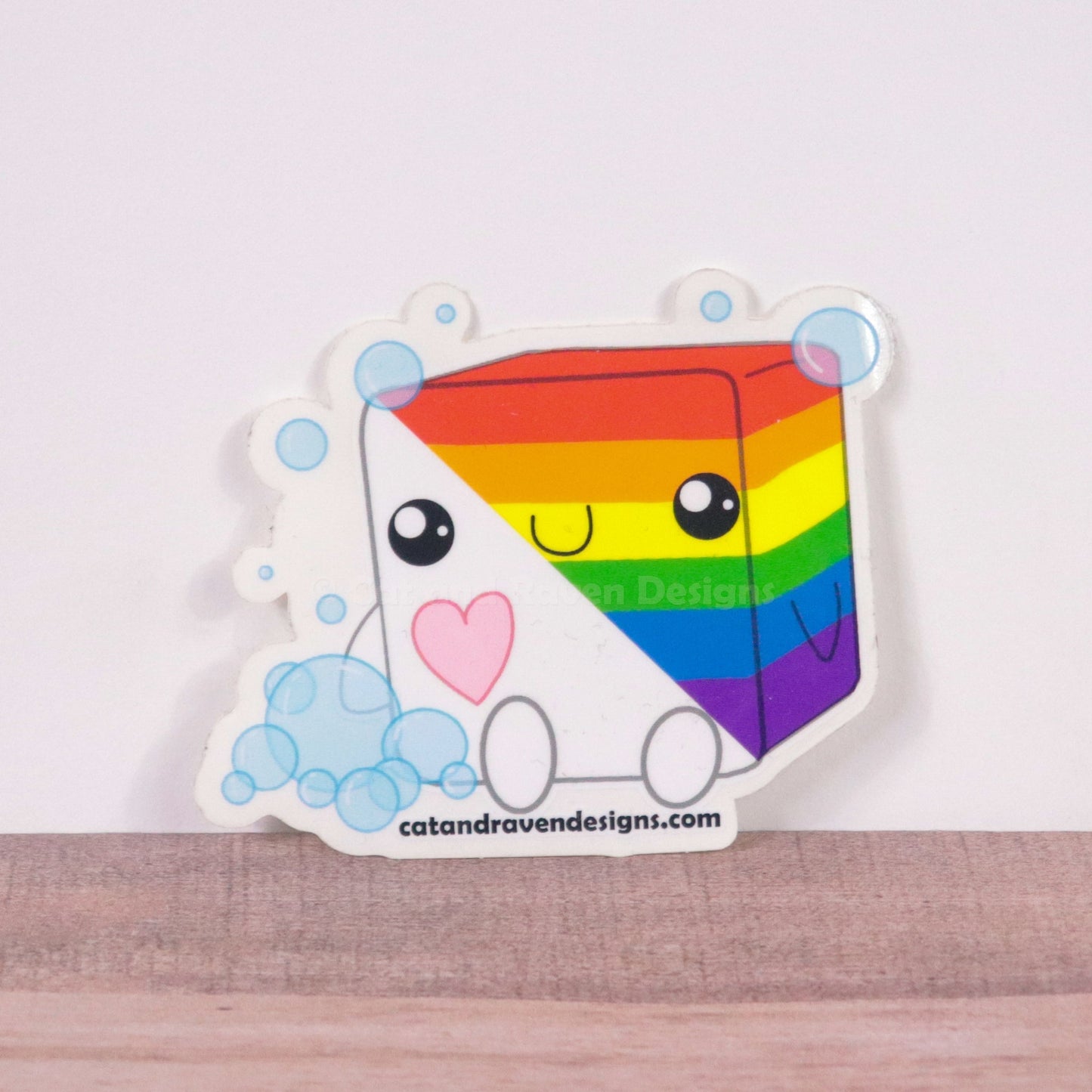 Soapy Buddy pride flag vinyl sticker Cat and Raven Designs Soap