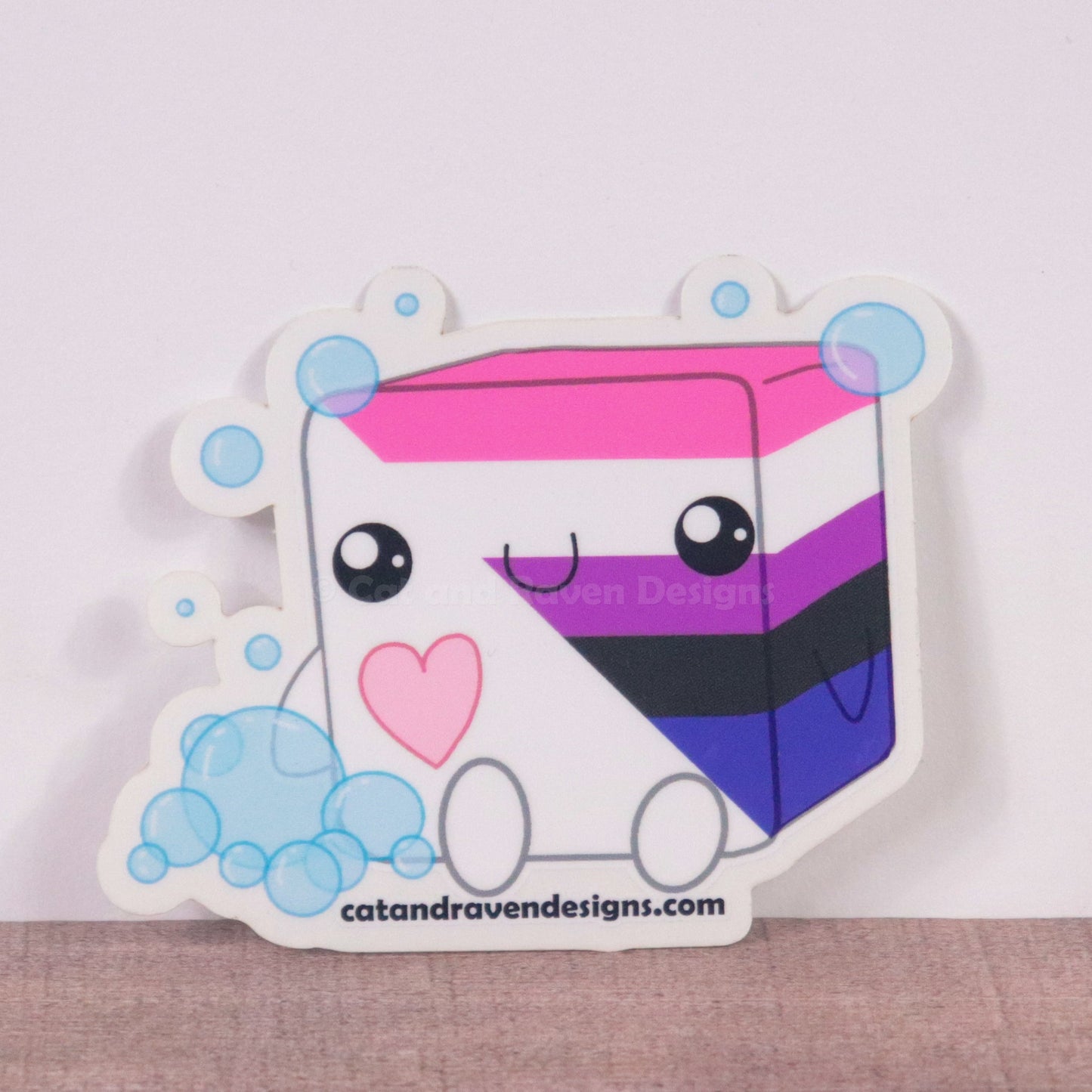 Soapy Buddy pride flag vinyl sticker Cat and Raven Designs Soap