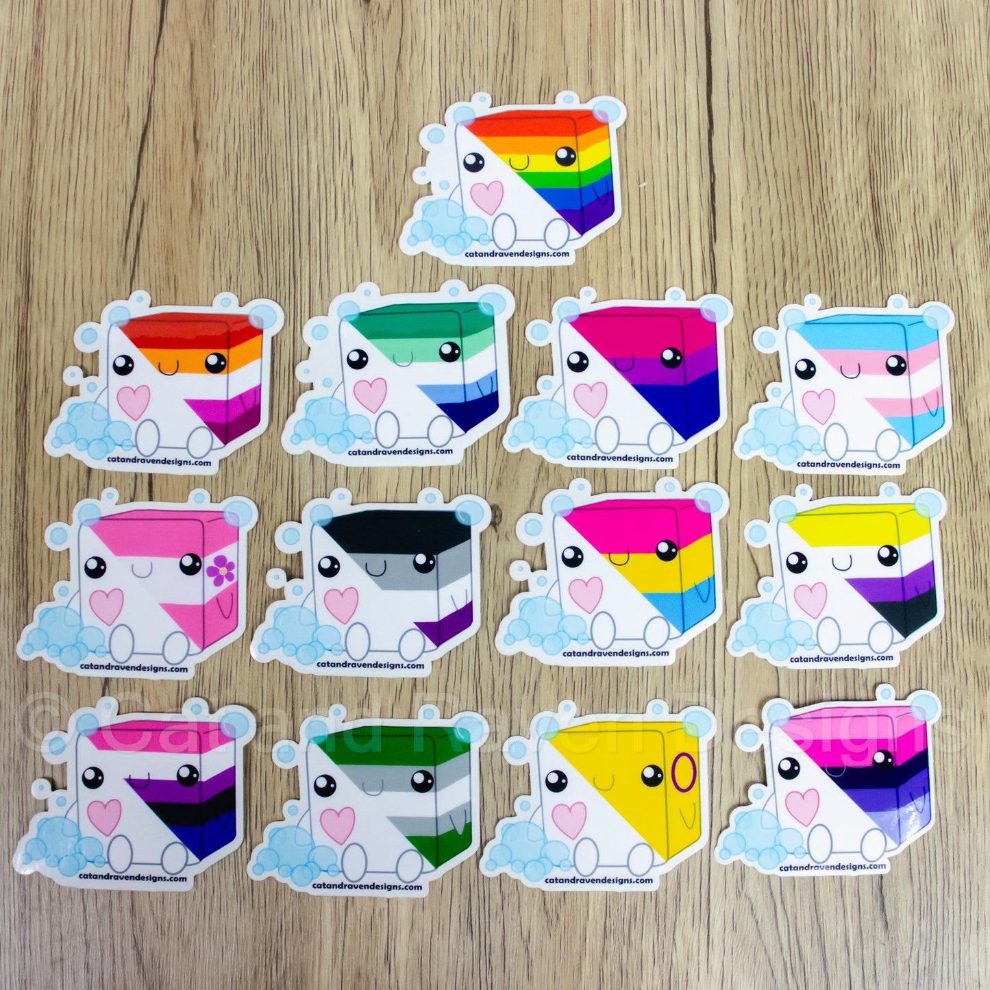 Soapy Buddy pride flag vinyl sticker Cat and Raven Designs Soap