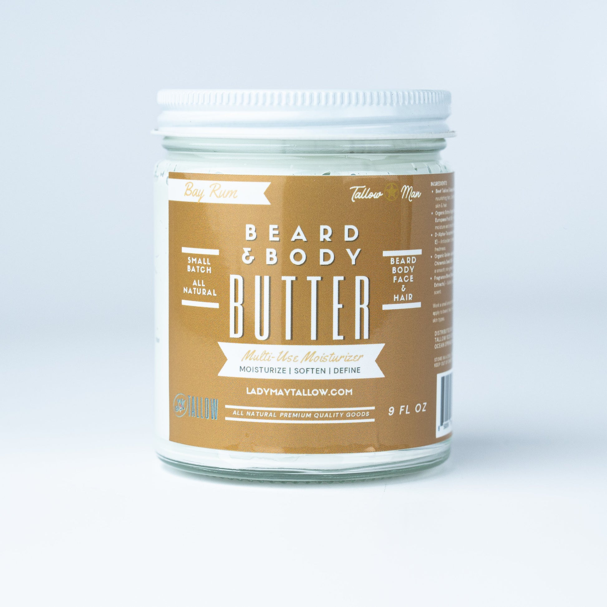 Tallow Man Beard + Body Butter Trio - Scented (9oz) The Lady May