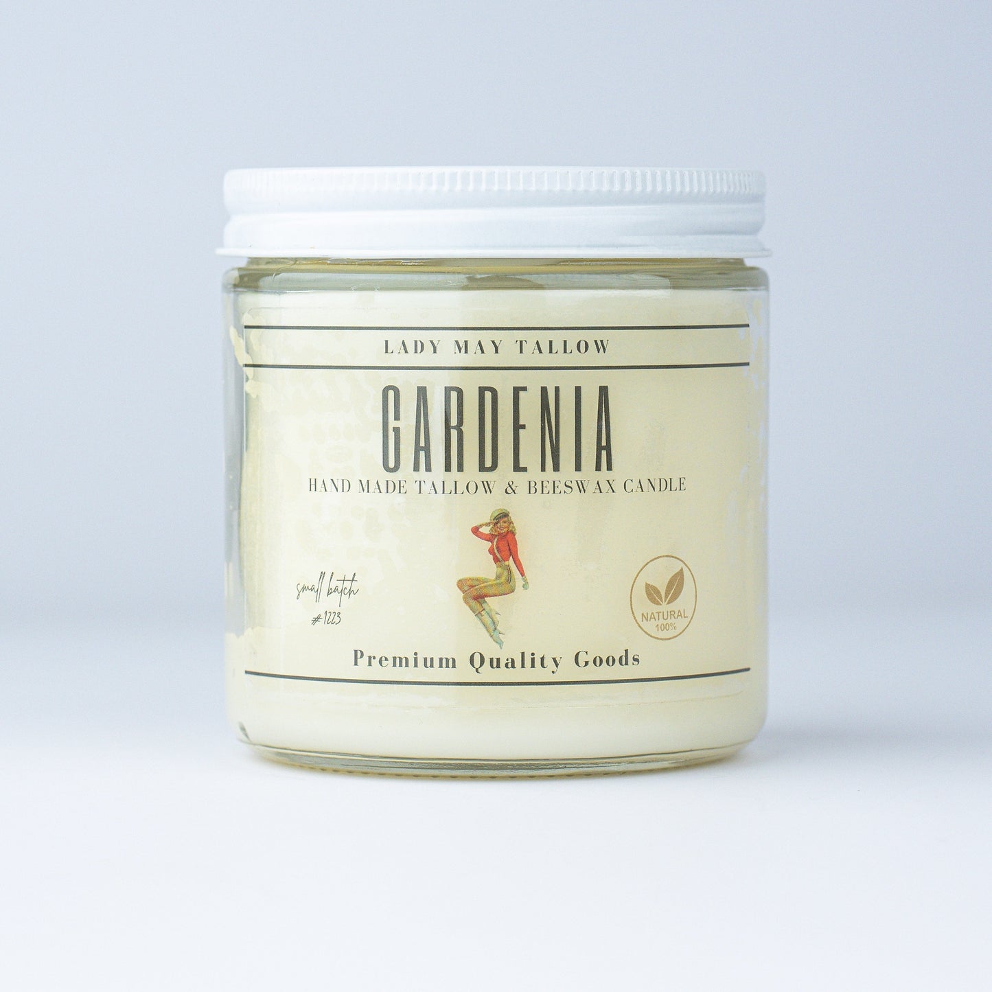 Gardenia Tallow & Beeswax Candle | All Natural, Non-Toxic, Clean Burning The Lady May