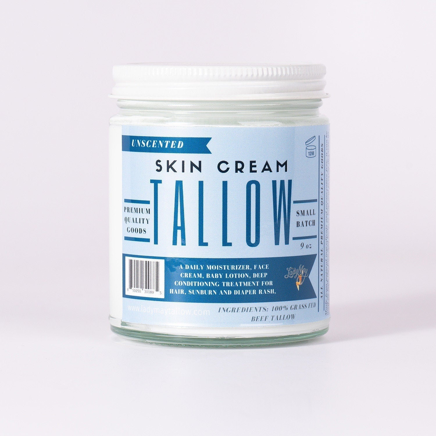 Tallow Skincare Collection - Unscented (9oz) The Lady May