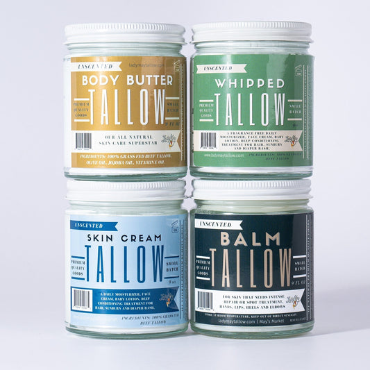 Tallow Skincare Collection - Unscented (9oz) The Lady May