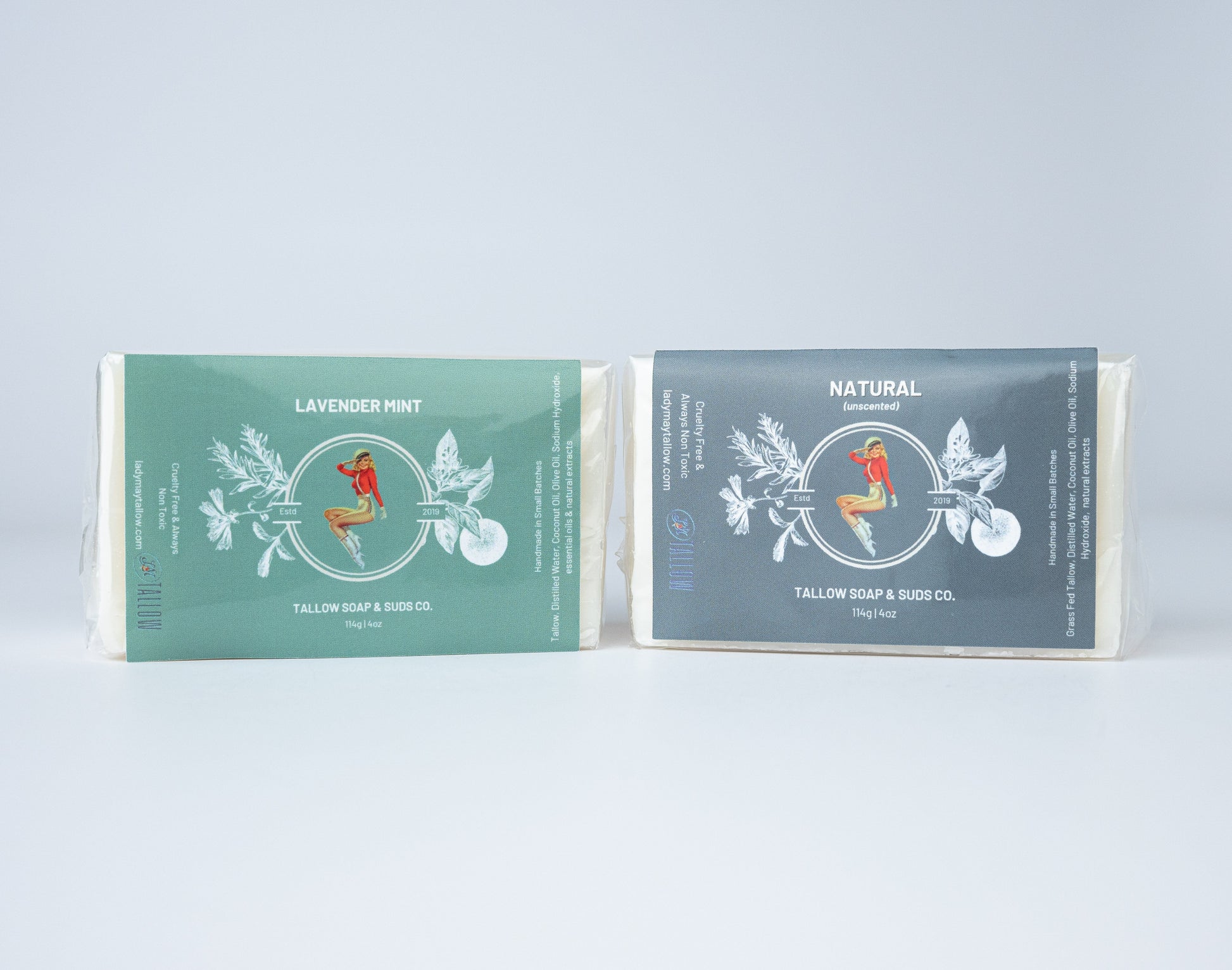 All-Natural Tallow Soap – Lavender Mint & Unscented The Lady May