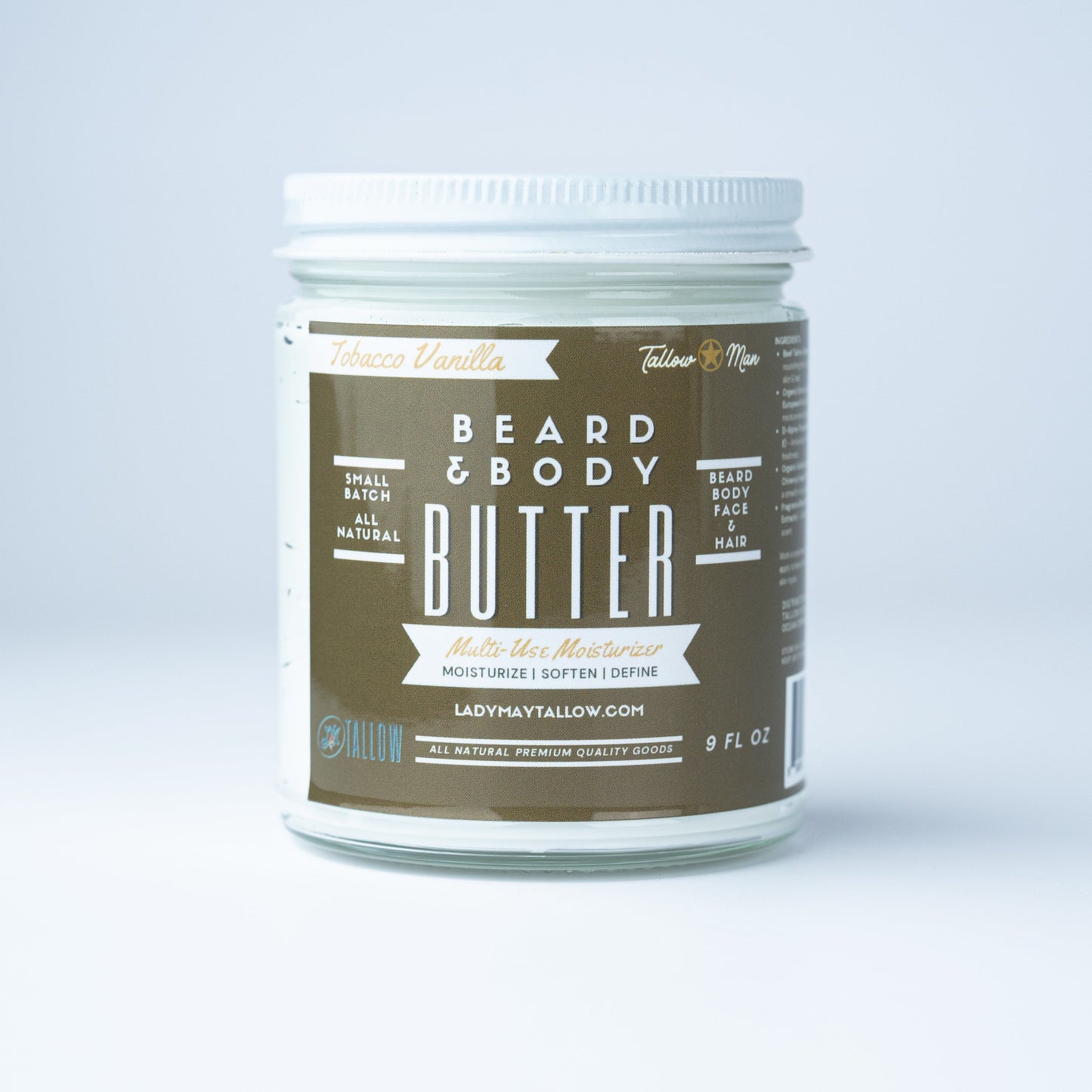 Tallow Man Beard + Body Butter Trio - Scented (9oz) The Lady May